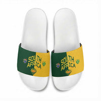 South Africa Football Slide Sandals Diamond Protea Flower Symmetrical Style
