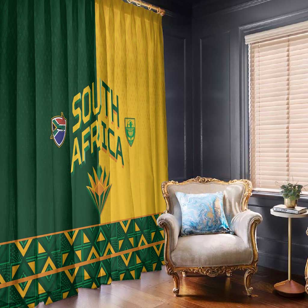 South Africa Football Window Curtain Diamond Protea Flower Symmetrical Style