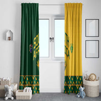 South Africa Football Window Curtain Diamond Protea Flower Symmetrical Style