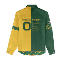 Custom South Africa Football Women Casual Shirt Diamond Protea Flower Symmetrical Style