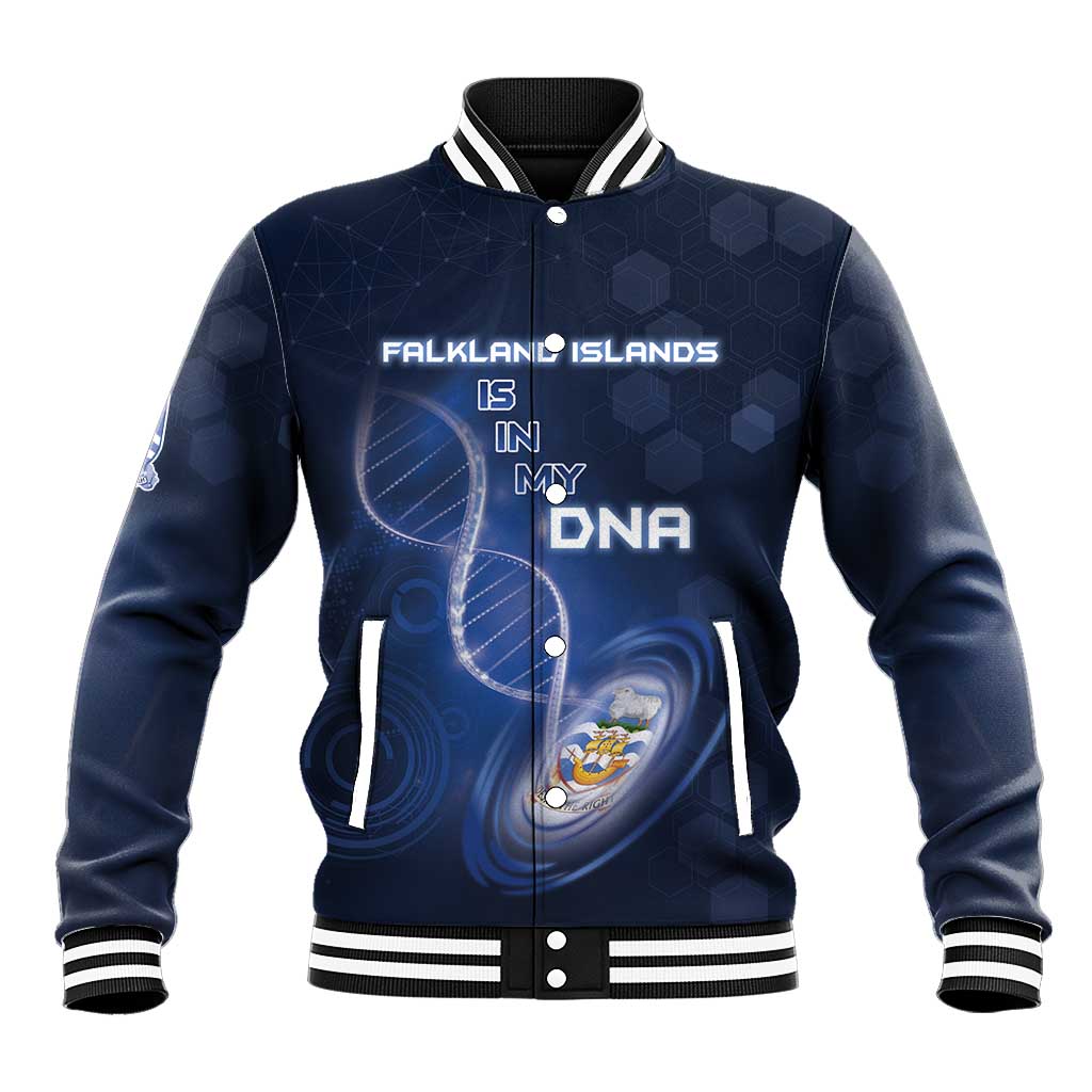 Personalized Falkland Islands Is In My DNA Baseball Jacket - Wonder Print Shop