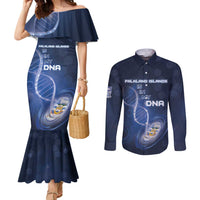 Personalized Falkland Islands Is In My DNA Couples Matching Mermaid Dress and Long Sleeve Button Shirt - Wonder Print Shop
