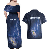 Personalized Falkland Islands Is In My DNA Couples Matching Off Shoulder Maxi Dress and Hawaiian Shirt - Wonder Print Shop