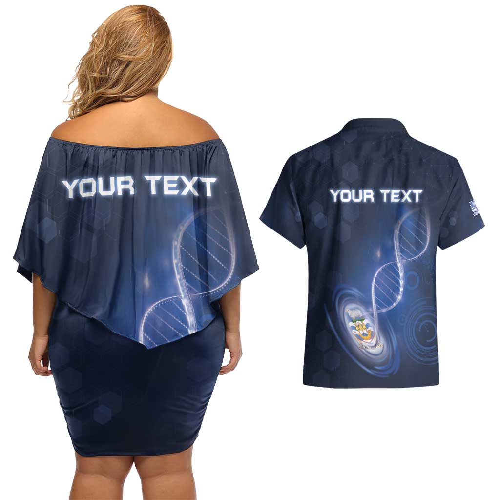 Personalized Falkland Islands Is In My DNA Couples Matching Off Shoulder Short Dress and Hawaiian Shirt - Wonder Print Shop