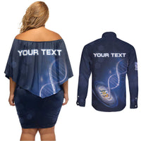 Personalized Falkland Islands Is In My DNA Couples Matching Off Shoulder Short Dress and Long Sleeve Button Shirt - Wonder Print Shop