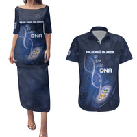 Personalized Falkland Islands Is In My DNA Couples Matching Puletasi and Hawaiian Shirt - Wonder Print Shop
