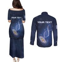 Personalized Falkland Islands Is In My DNA Couples Matching Puletasi and Long Sleeve Button Shirt - Wonder Print Shop