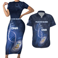 Personalized Falkland Islands Is In My DNA Couples Matching Short Sleeve Bodycon Dress and Hawaiian Shirt - Wonder Print Shop