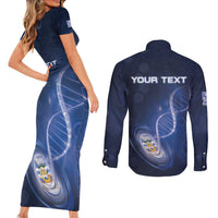 Personalized Falkland Islands Is In My DNA Couples Matching Short Sleeve Bodycon Dress and Long Sleeve Button Shirt - Wonder Print Shop