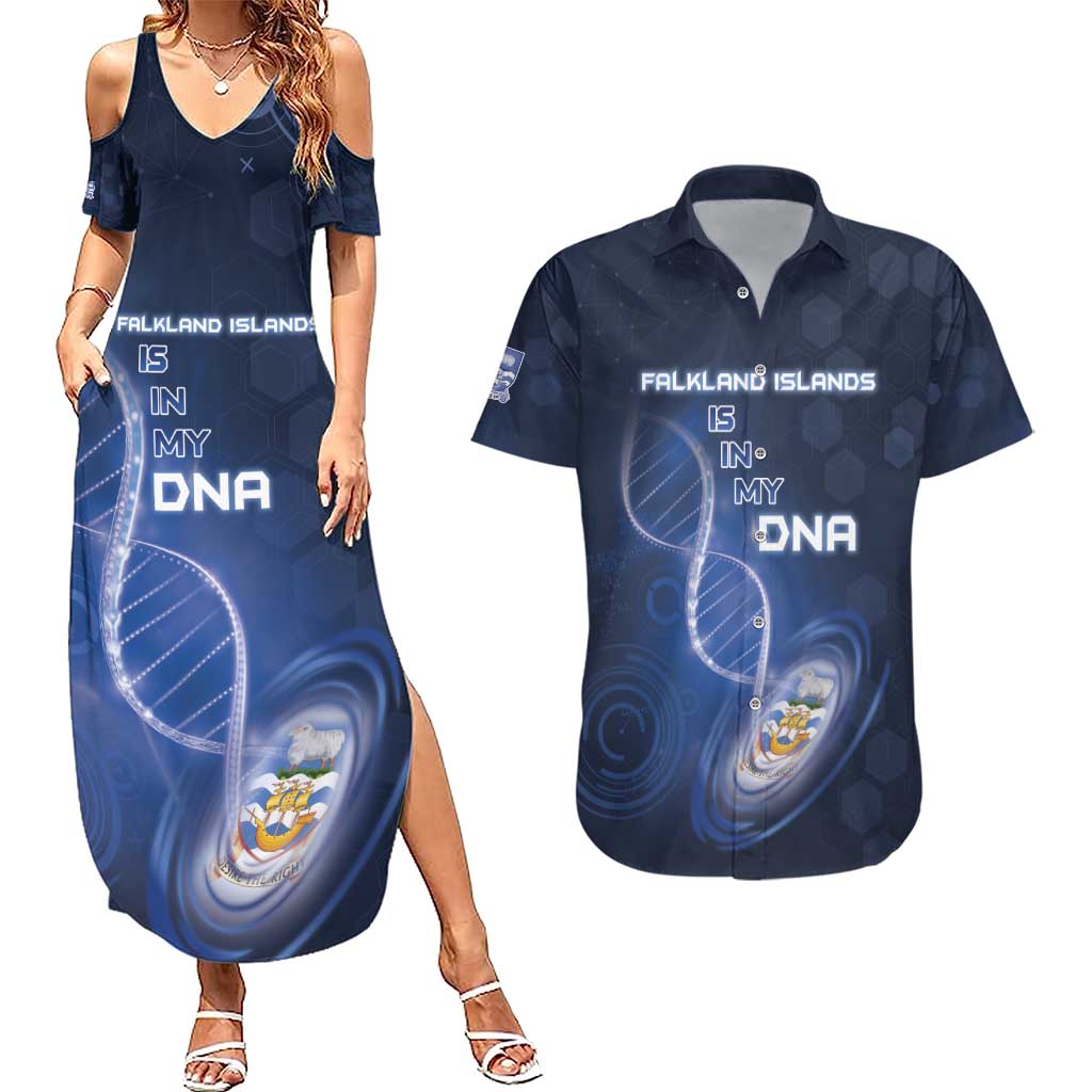 Personalized Falkland Islands Is In My DNA Couples Matching Summer Maxi Dress and Hawaiian Shirt - Wonder Print Shop