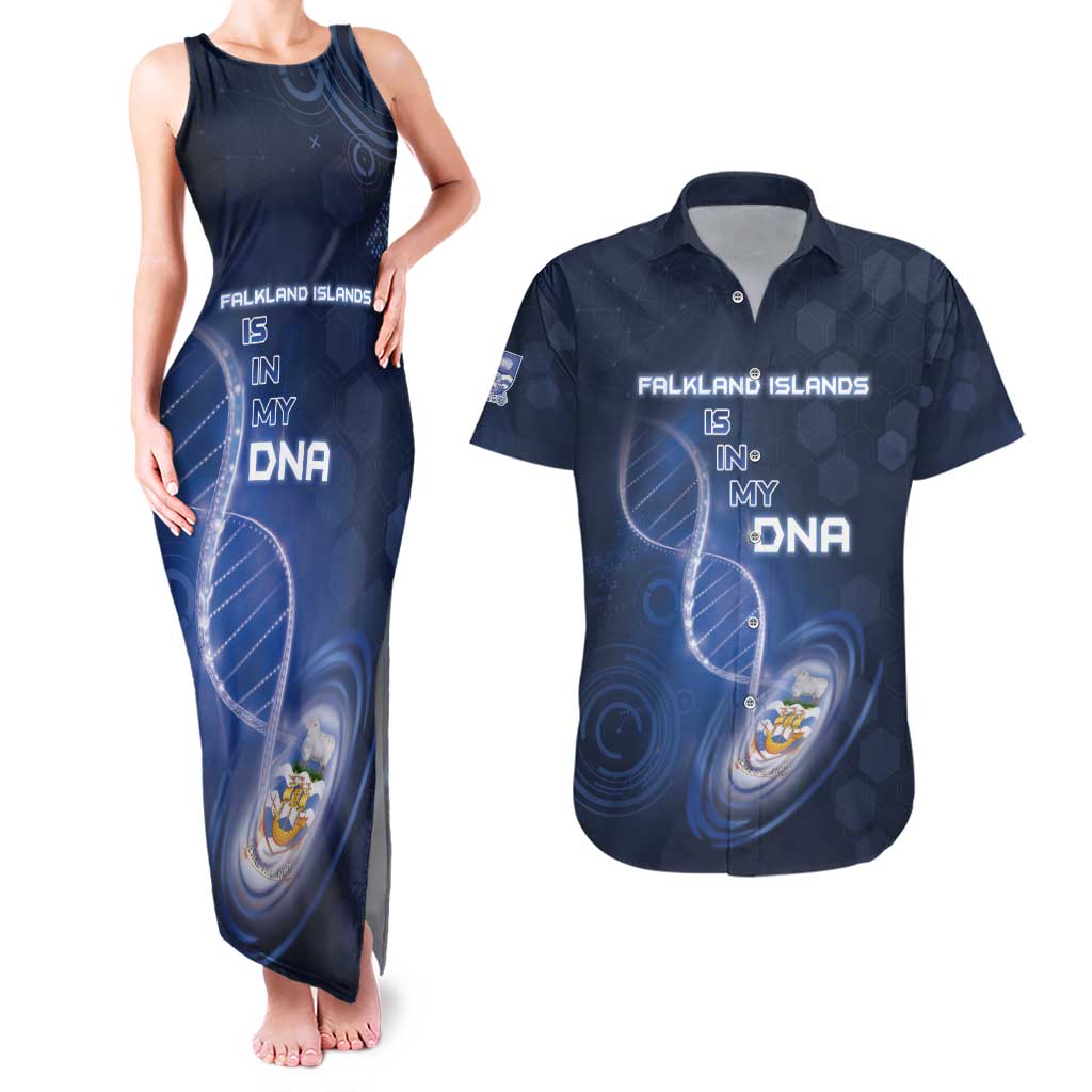Personalized Falkland Islands Is In My DNA Couples Matching Tank Maxi Dress and Hawaiian Shirt - Wonder Print Shop
