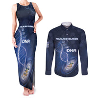 Personalized Falkland Islands Is In My DNA Couples Matching Tank Maxi Dress and Long Sleeve Button Shirt - Wonder Print Shop