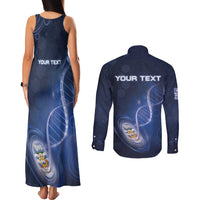 Personalized Falkland Islands Is In My DNA Couples Matching Tank Maxi Dress and Long Sleeve Button Shirt - Wonder Print Shop