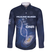 Personalized Falkland Islands Is In My DNA Family Matching Off The Shoulder Long Sleeve Dress and Hawaiian Shirt - Wonder Print Shop