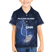Personalized Falkland Islands Is In My DNA Family Matching Off The Shoulder Long Sleeve Dress and Hawaiian Shirt - Wonder Print Shop