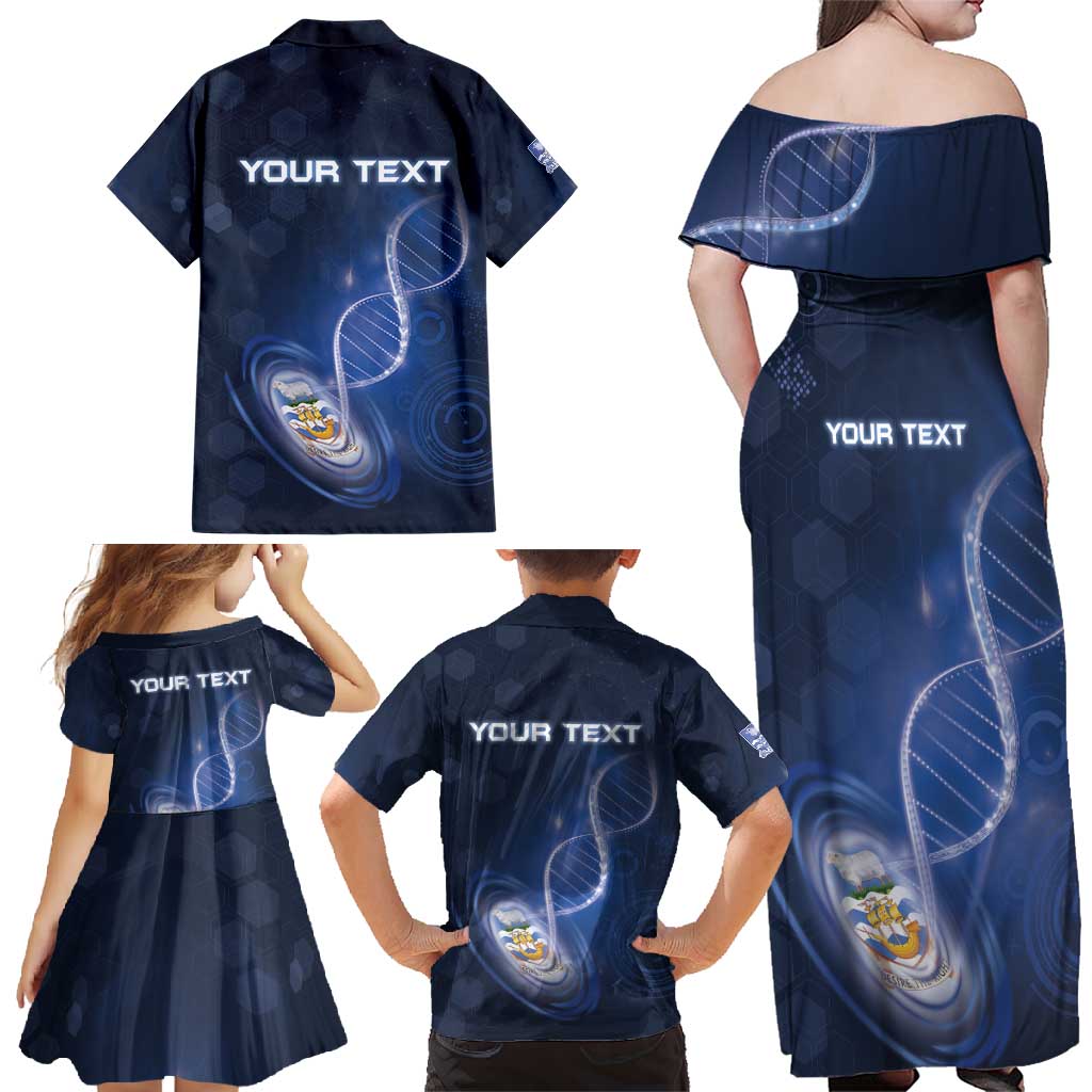 Personalized Falkland Islands Is In My DNA Family Matching Off Shoulder Maxi Dress and Hawaiian Shirt - Wonder Print Shop