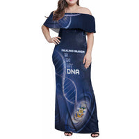 Personalized Falkland Islands Is In My DNA Family Matching Off Shoulder Maxi Dress and Hawaiian Shirt - Wonder Print Shop
