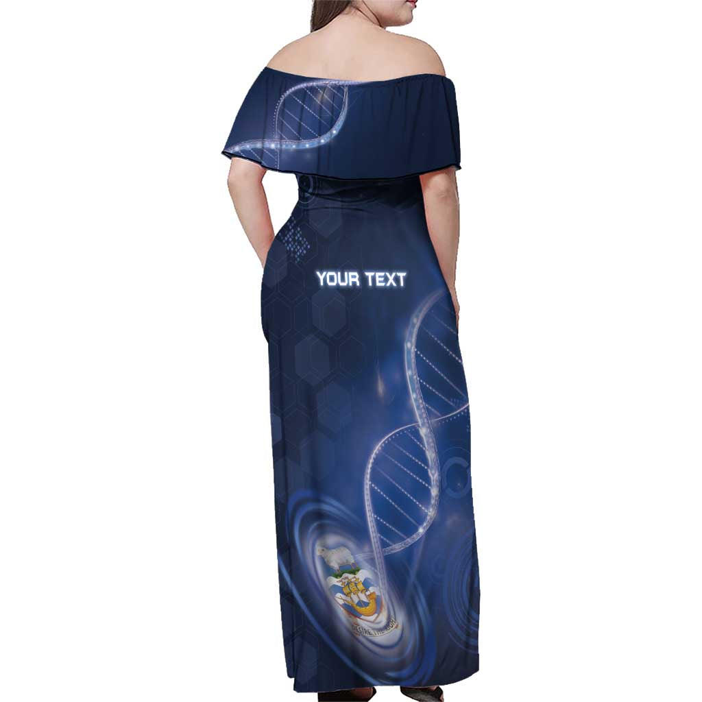 Personalized Falkland Islands Is In My DNA Family Matching Off Shoulder Maxi Dress and Hawaiian Shirt - Wonder Print Shop