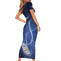 Personalized Falkland Islands Is In My DNA Family Matching Short Sleeve Bodycon Dress and Hawaiian Shirt - Wonder Print Shop