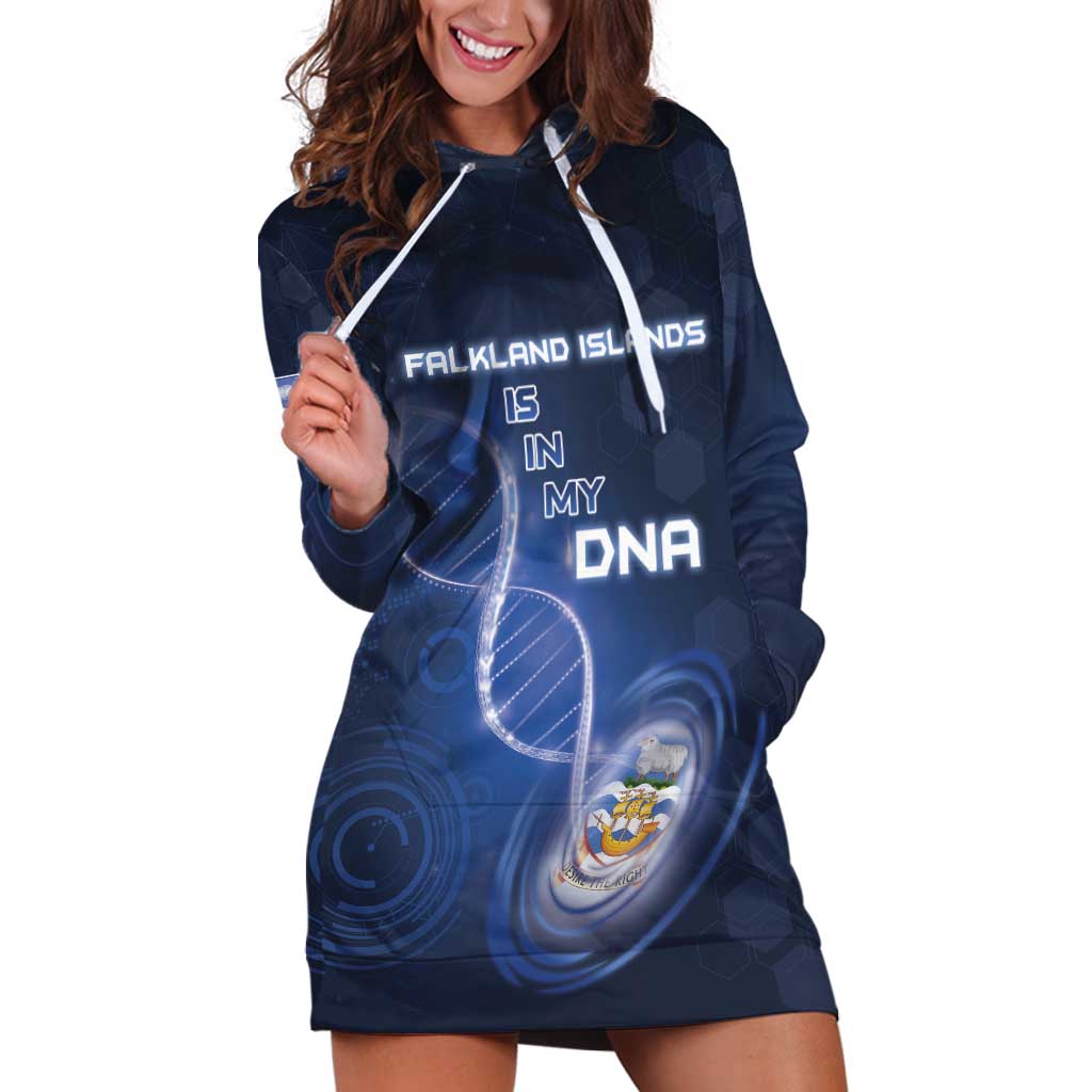 Personalized Falkland Islands Is In My DNA Hoodie Dress - Wonder Print Shop