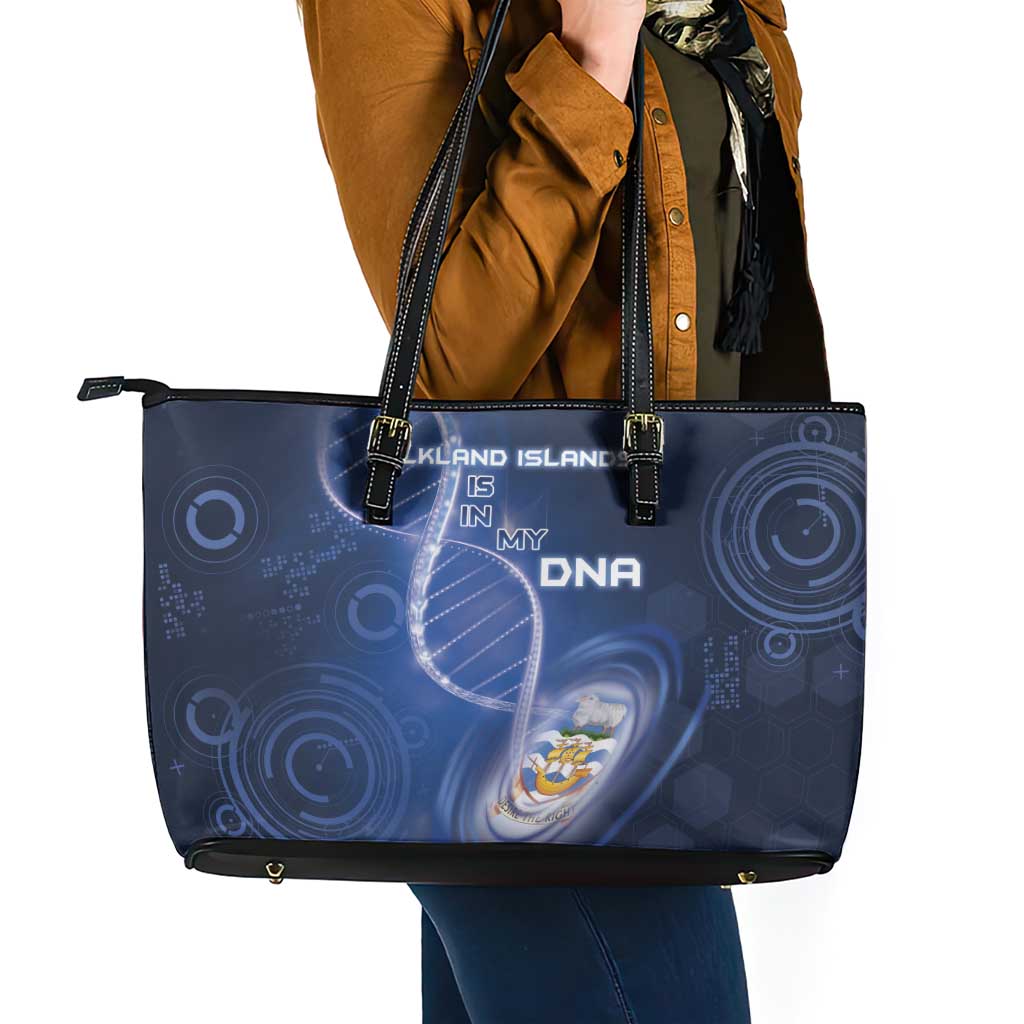 Falkland Islands Is In My DNA Leather Tote Bag - Wonder Print Shop