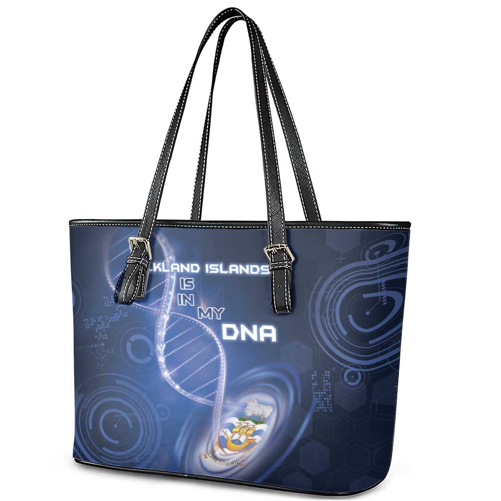 Falkland Islands Is In My DNA Leather Tote Bag - Wonder Print Shop