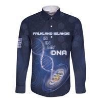 Personalized Falkland Islands Is In My DNA Long Sleeve Button Shirt - Wonder Print Shop