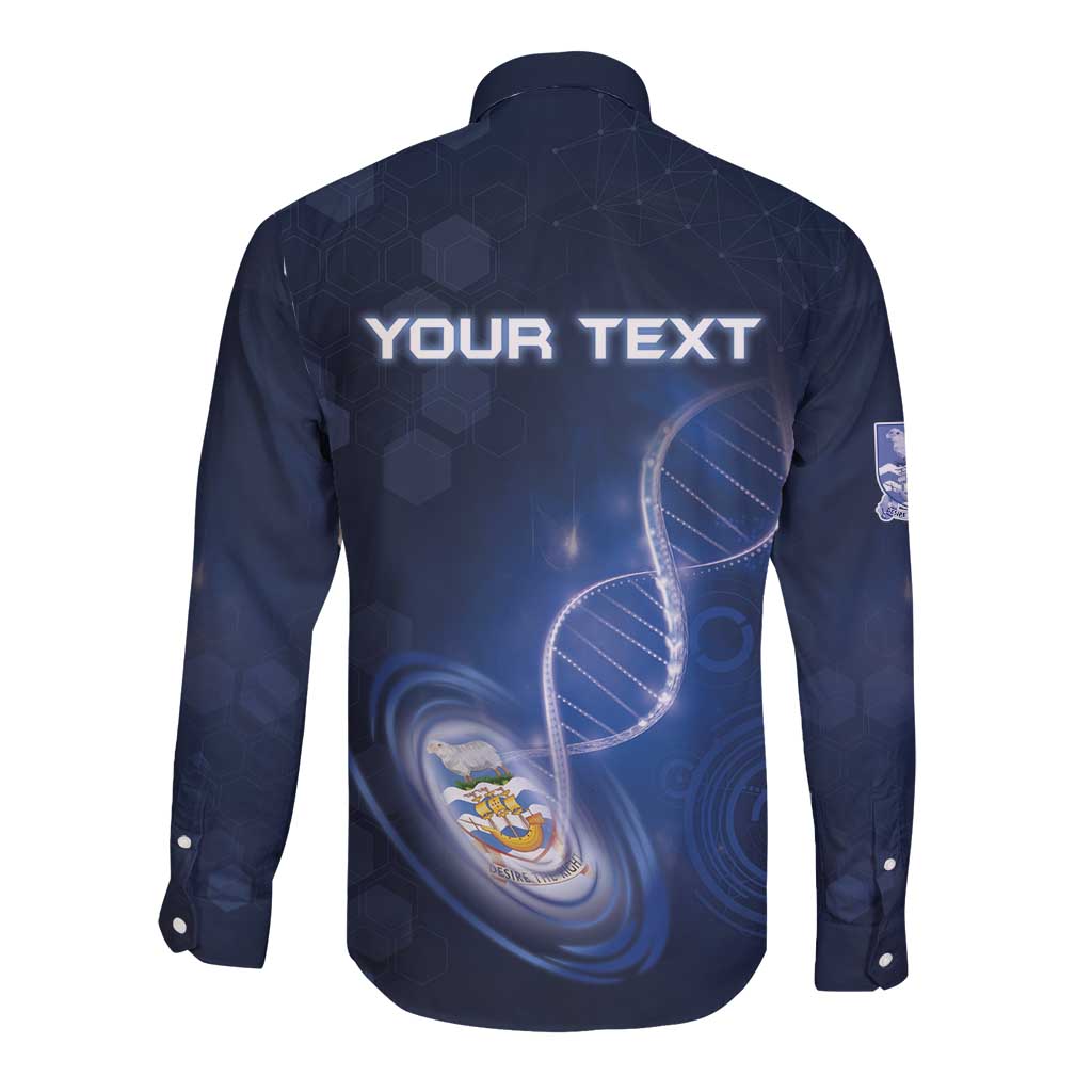 Personalized Falkland Islands Is In My DNA Long Sleeve Button Shirt - Wonder Print Shop
