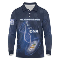 Personalized Falkland Islands Is In My DNA Long Sleeve Polo Shirt - Wonder Print Shop