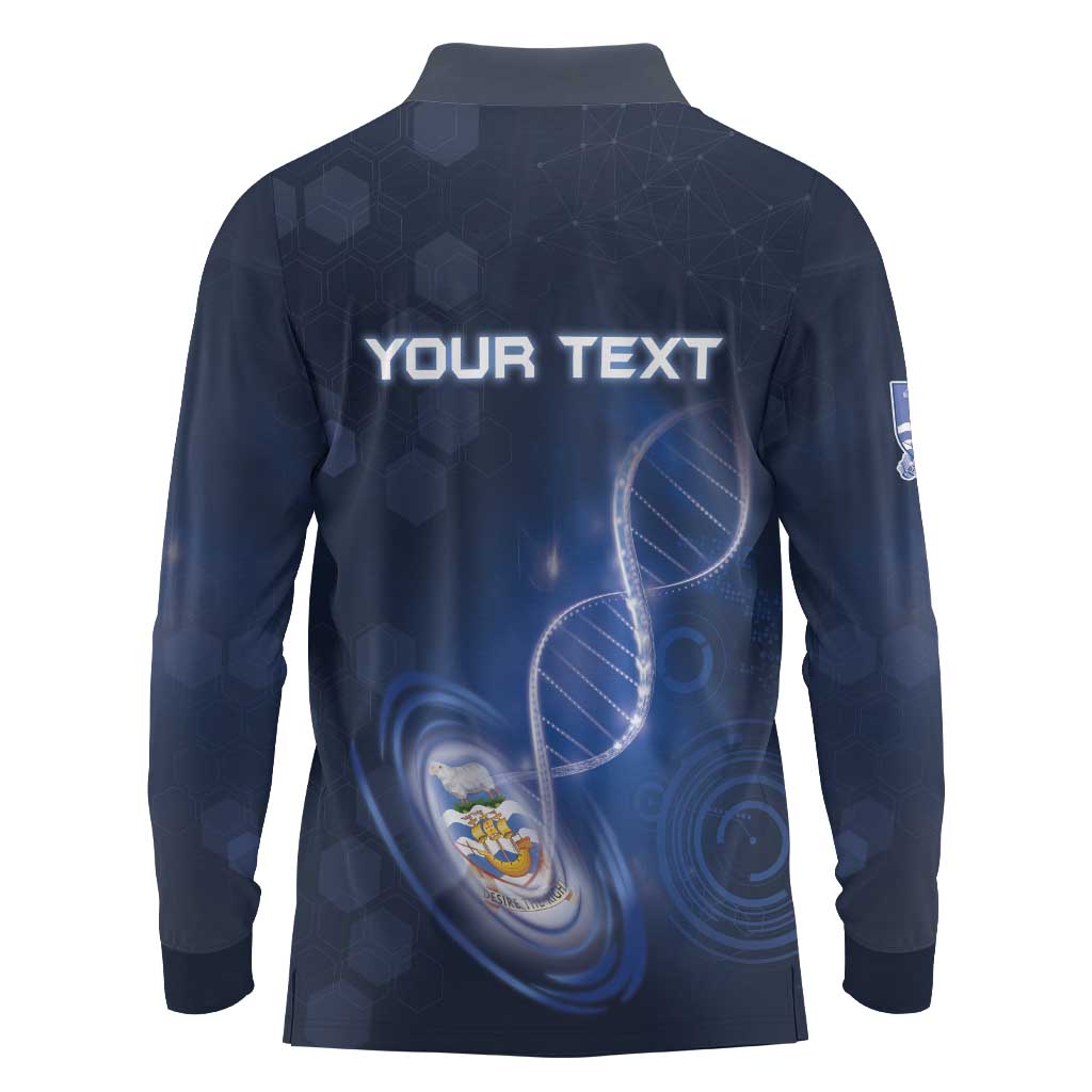 Personalized Falkland Islands Is In My DNA Long Sleeve Polo Shirt - Wonder Print Shop
