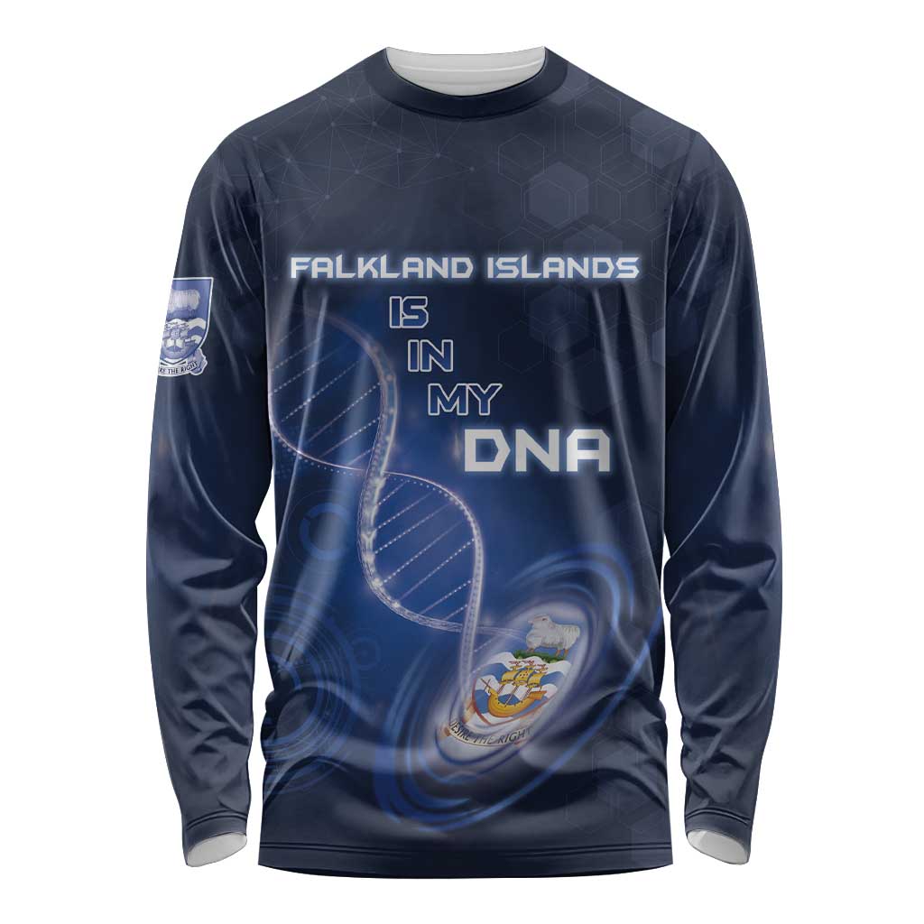 Personalized Falkland Islands Is In My DNA Long Sleeve Shirt - Wonder Print Shop