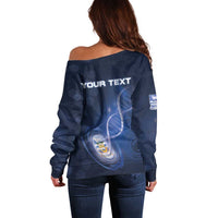Personalized Falkland Islands Is In My DNA Off Shoulder Sweater - Wonder Print Shop