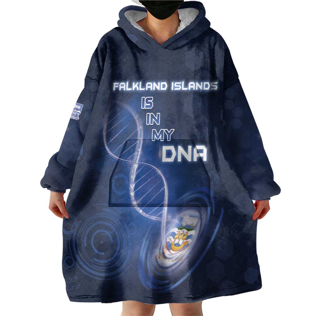 Personalized Falkland Islands Is In My DNA Wearable Blanket Hoodie - Wonder Print Shop