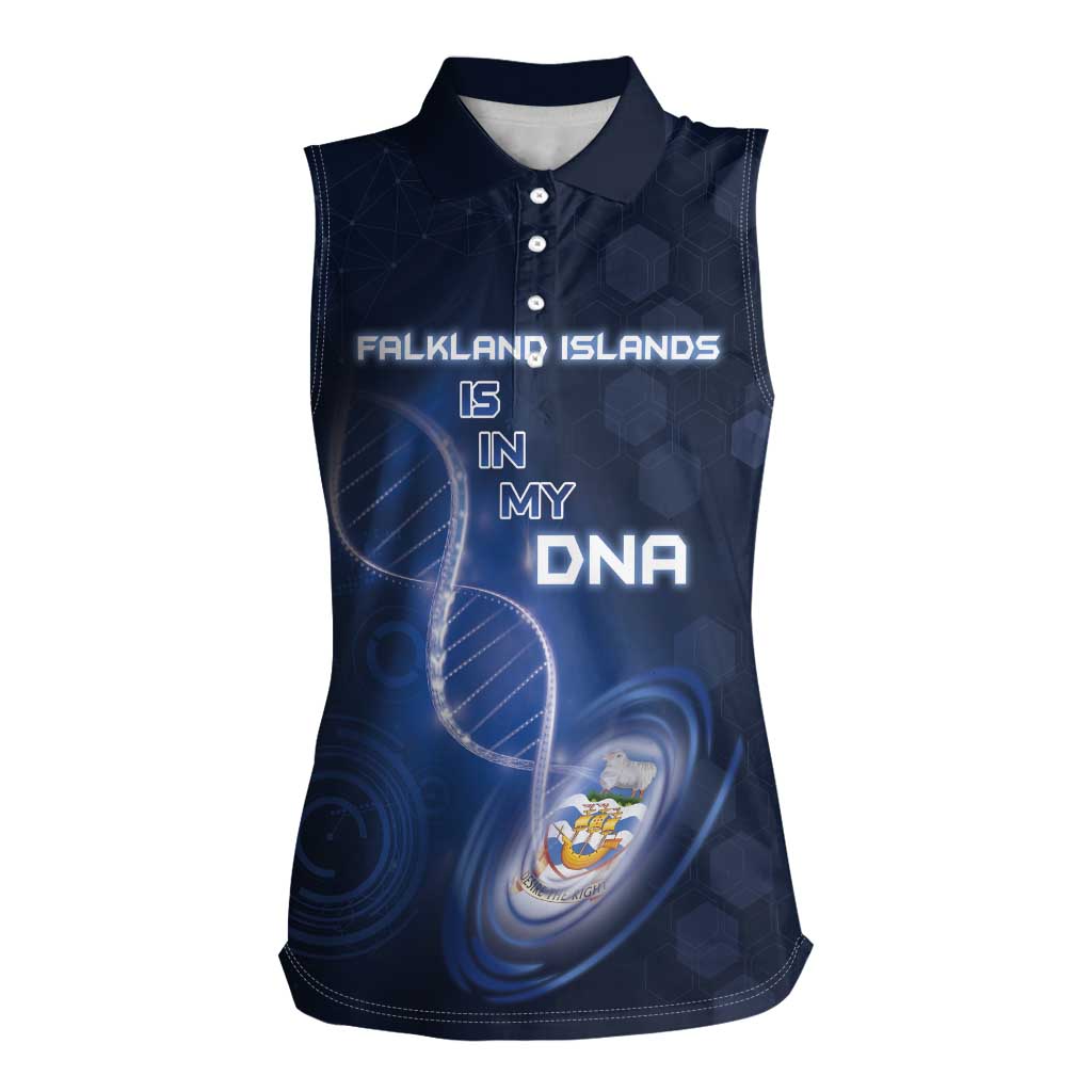 Personalized Falkland Islands Is In My DNA Women Sleeveless Polo Shirt - Wonder Print Shop