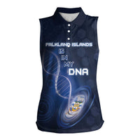 Personalized Falkland Islands Is In My DNA Women Sleeveless Polo Shirt - Wonder Print Shop