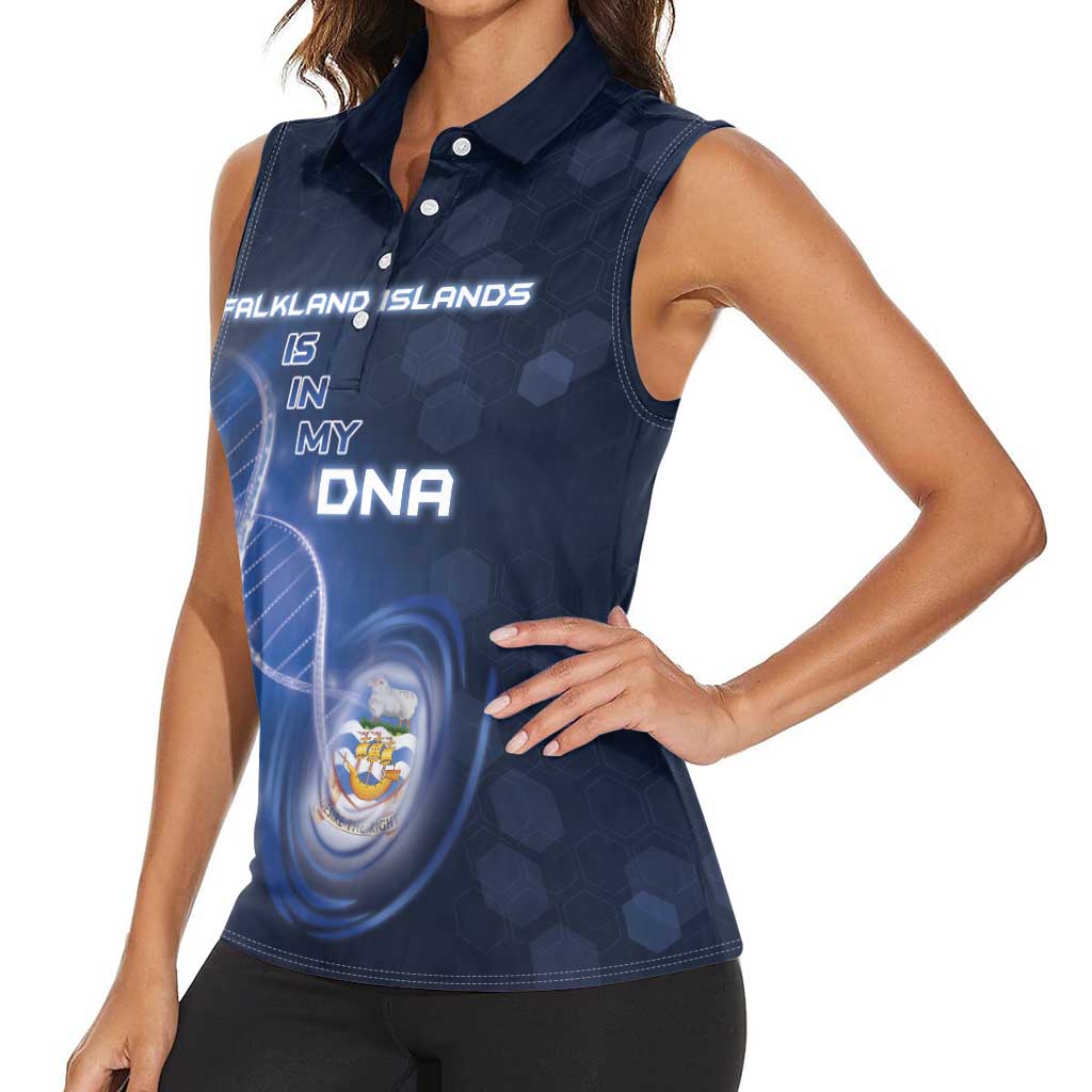 Personalized Falkland Islands Is In My DNA Women Sleeveless Polo Shirt - Wonder Print Shop