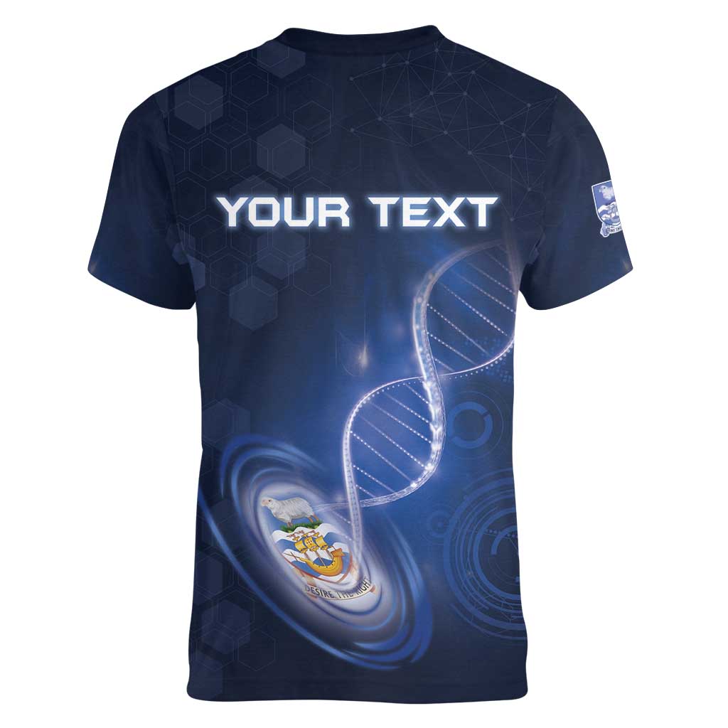 Personalized Falkland Islands Is In My DNA Women V-Neck T-Shirt - Wonder Print Shop