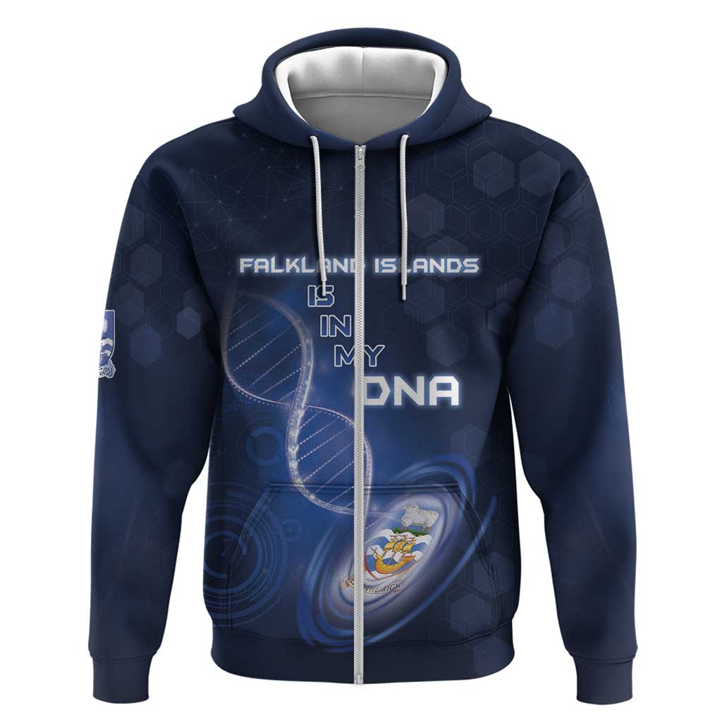 Personalized Falkland Islands Is In My DNA Zip Hoodie - Wonder Print Shop