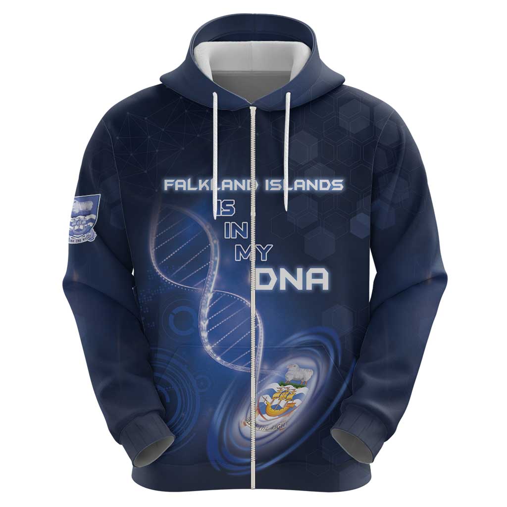 Personalized Falkland Islands Is In My DNA Zip Hoodie - Wonder Print Shop