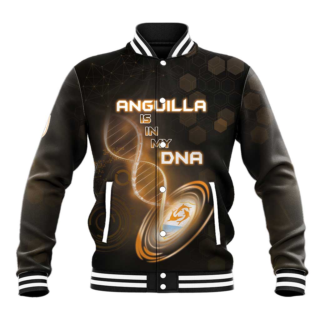 Personalized Anguilla Is In My DNA Baseball Jacket - Wonder Print Shop