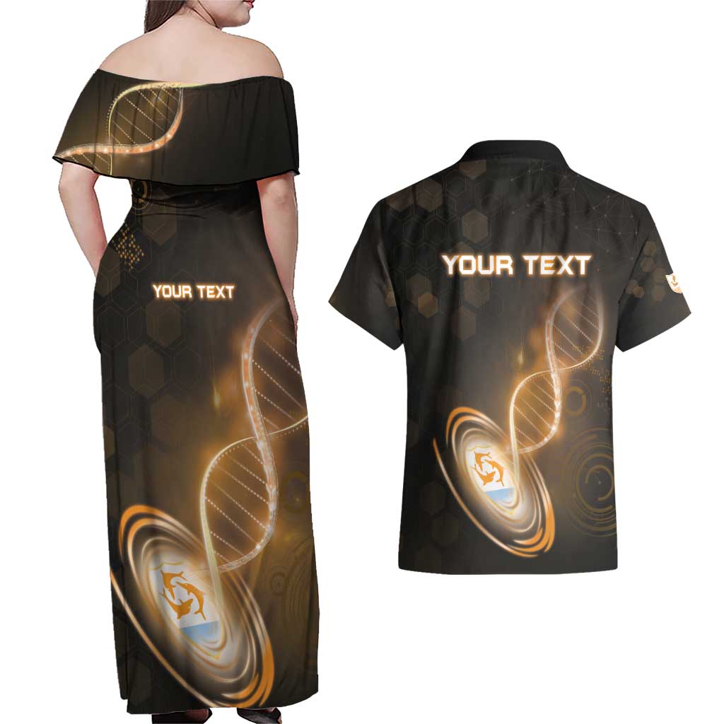 Personalized Anguilla Is In My DNA Couples Matching Off Shoulder Maxi Dress and Hawaiian Shirt - Wonder Print Shop