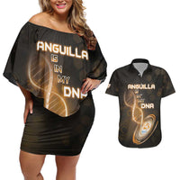 Personalized Anguilla Is In My DNA Couples Matching Off Shoulder Short Dress and Hawaiian Shirt - Wonder Print Shop
