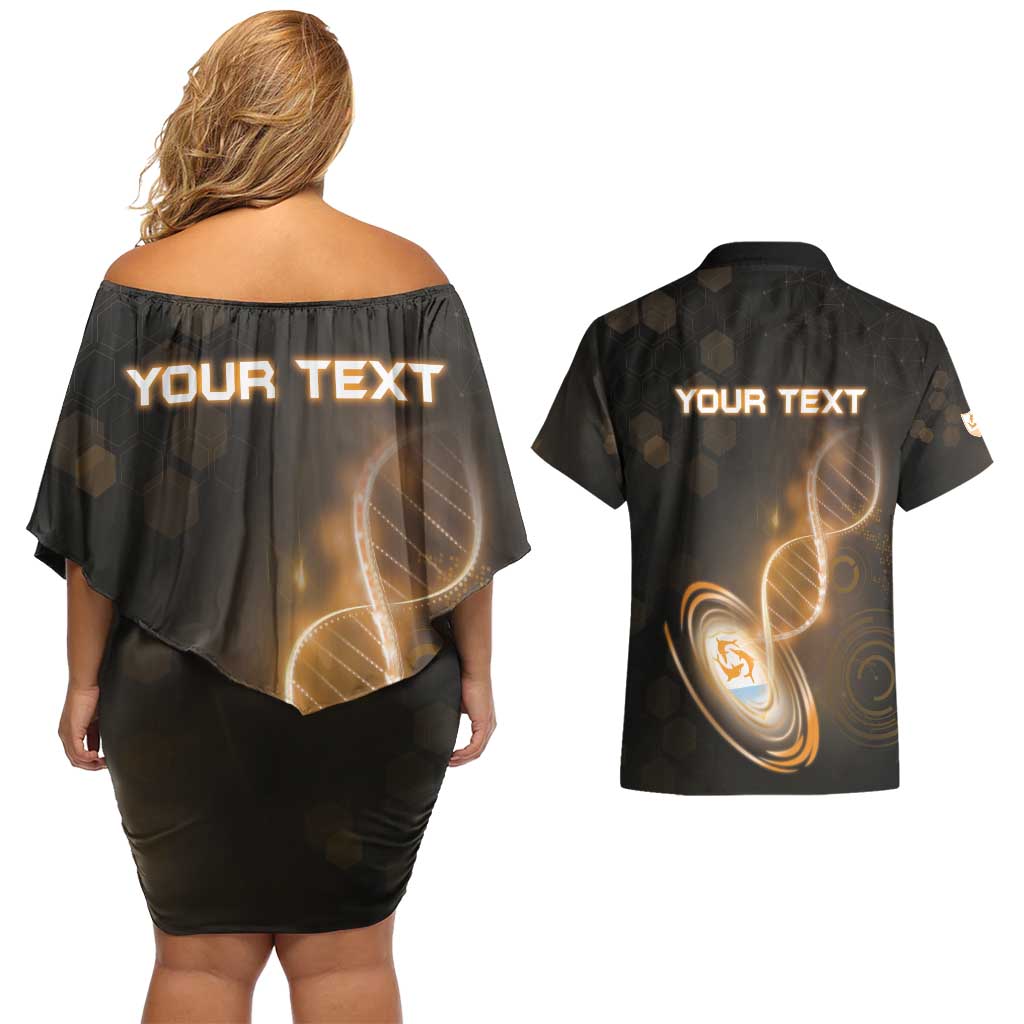 Personalized Anguilla Is In My DNA Couples Matching Off Shoulder Short Dress and Hawaiian Shirt - Wonder Print Shop