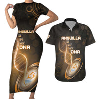 Personalized Anguilla Is In My DNA Couples Matching Short Sleeve Bodycon Dress and Hawaiian Shirt - Wonder Print Shop