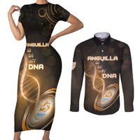 Personalized Anguilla Is In My DNA Couples Matching Short Sleeve Bodycon Dress and Long Sleeve Button Shirt - Wonder Print Shop