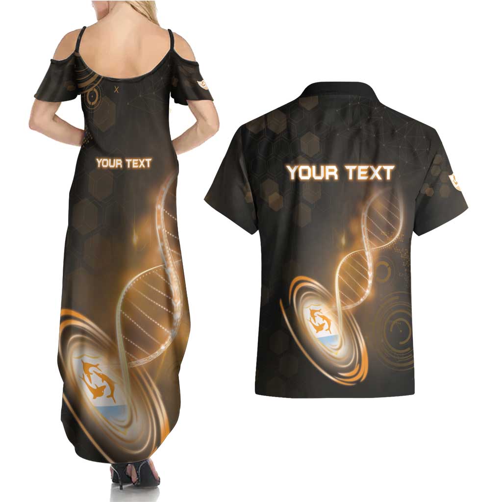 Personalized Anguilla Is In My DNA Couples Matching Summer Maxi Dress and Hawaiian Shirt - Wonder Print Shop