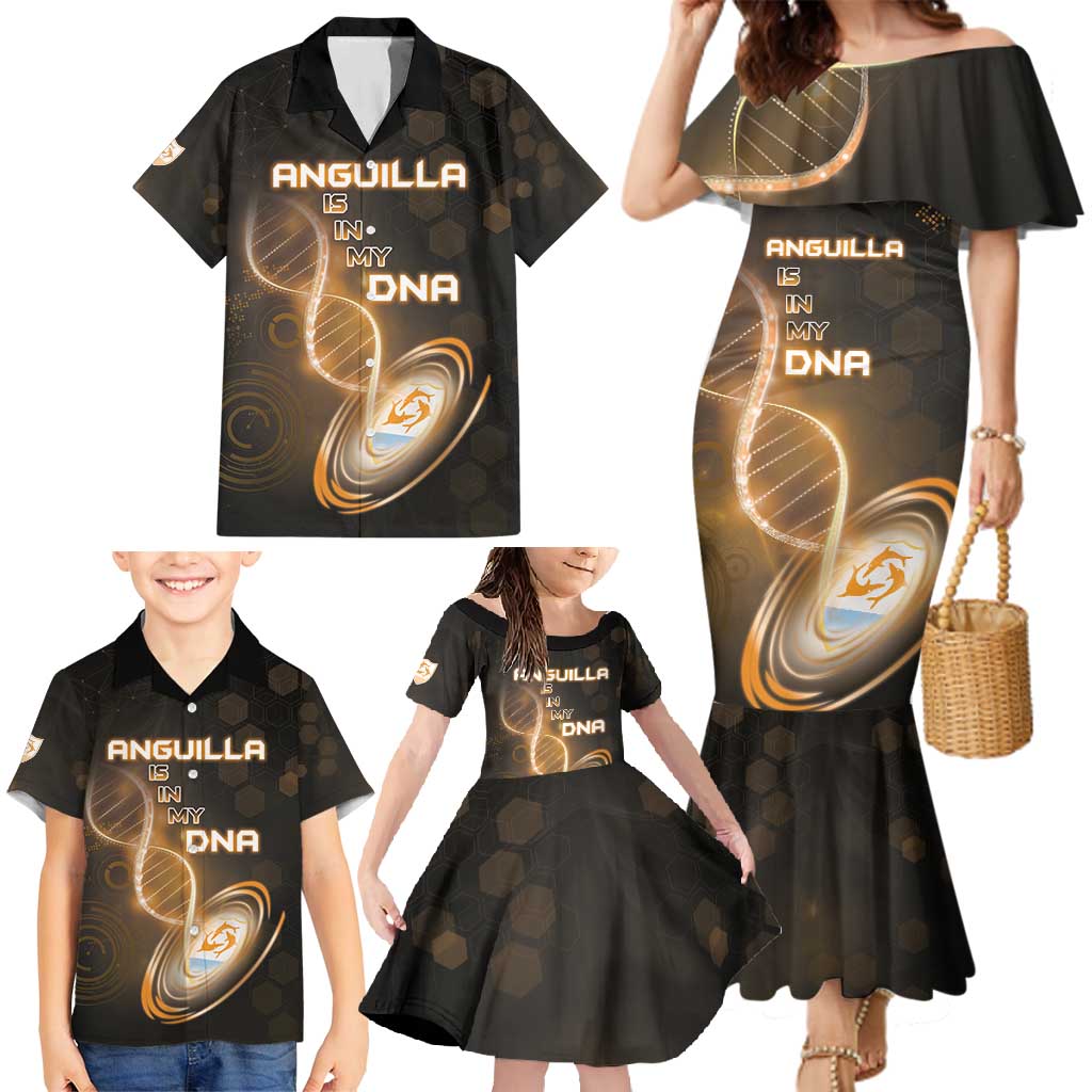 Personalized Anguilla Is In My DNA Family Matching Mermaid Dress and Hawaiian Shirt - Wonder Print Shop