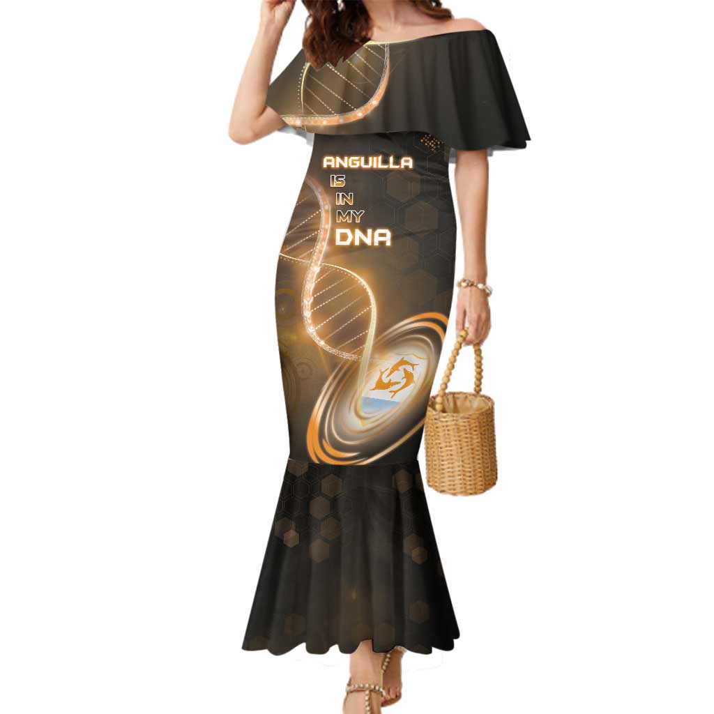 Personalized Anguilla Is In My DNA Family Matching Mermaid Dress and Hawaiian Shirt - Wonder Print Shop