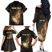 Personalized Anguilla Is In My DNA Family Matching Off The Shoulder Long Sleeve Dress and Hawaiian Shirt - Wonder Print Shop