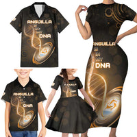 Personalized Anguilla Is In My DNA Family Matching Short Sleeve Bodycon Dress and Hawaiian Shirt - Wonder Print Shop